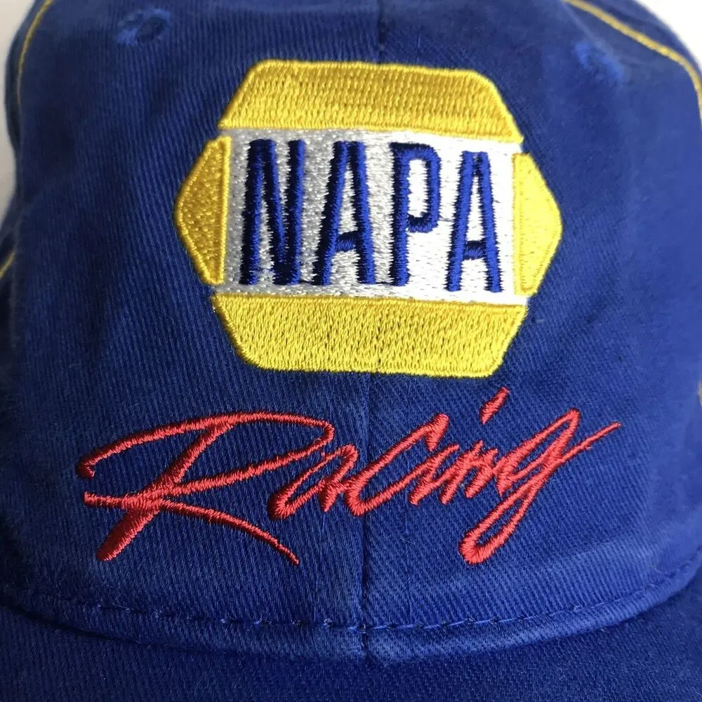 NAPA Racing Hat Baseball Cap Mens Blue Yellow Nascar Driver 55 Embroidered